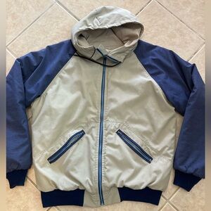 VINTAGE “MOTHER KAREN’S” FULL ZIP HOODED POWDER COAT/ JACKET. MENS SIZE LARGE.